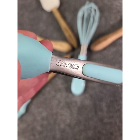 Pioneer Woman Sweet Rose Mini Crock Utensils Set 7-Piece Ceramic Silicone Wood - Picture 10 of 11